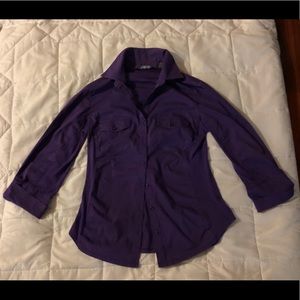 Purple button up blazer jacket